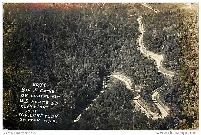 237099-West Virginia, Grafton, RPPC, Laurel Mountain, US Highway 50, Big S Curve, W.R. Luar & Son Photo No 39 - Autres & Non Classés