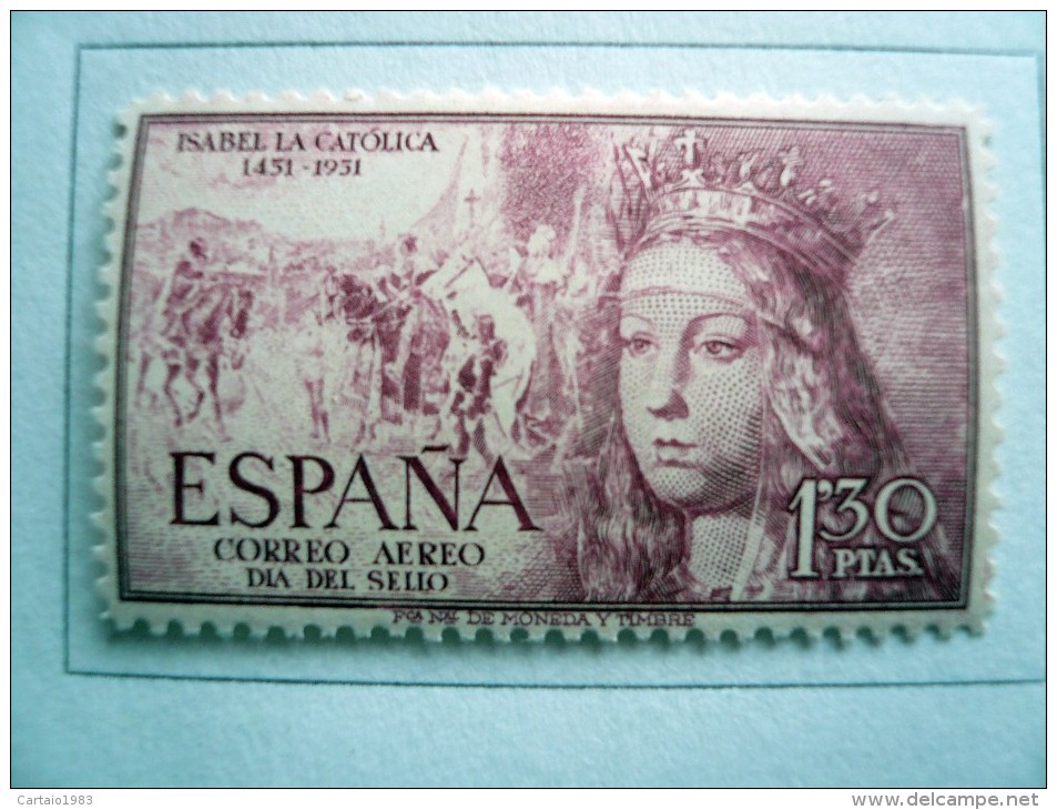 Spagna - Espana - 1951 - Correo Aereo - Isabel La Catolica - 90 Cts 90c - * - Nuovi