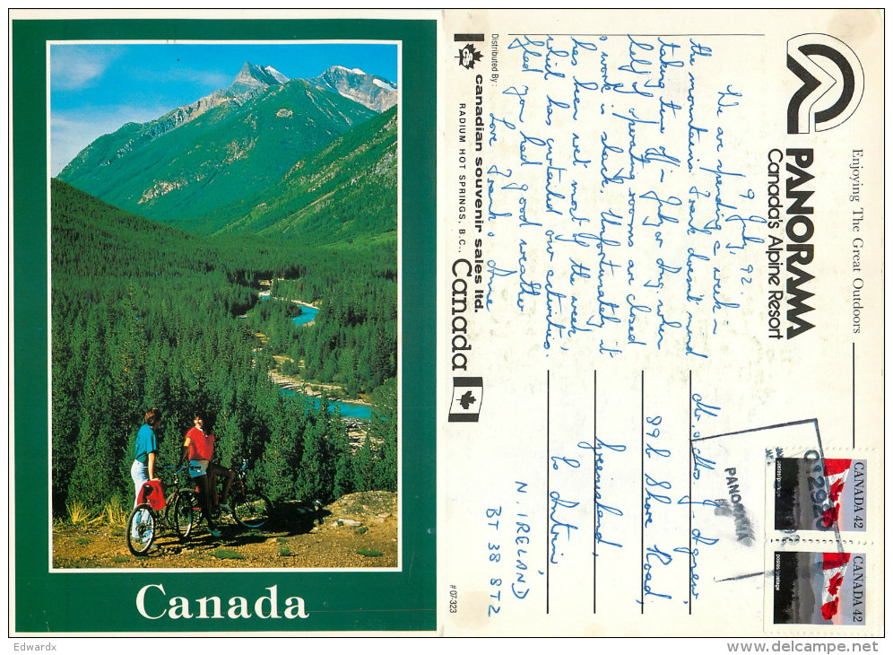 Bicycles, Panorama, British Columbia, Canada Postcard Posted 1992 Stamp - Other & Unclassified