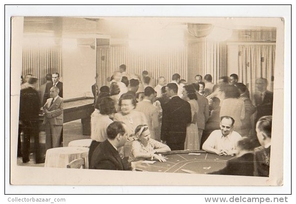 Rare Real Photo Of An Interior In Casino Probably Uruguay  Ca1950 Vintage Original Postcard Cpa Ak (W4_808) - Casinos