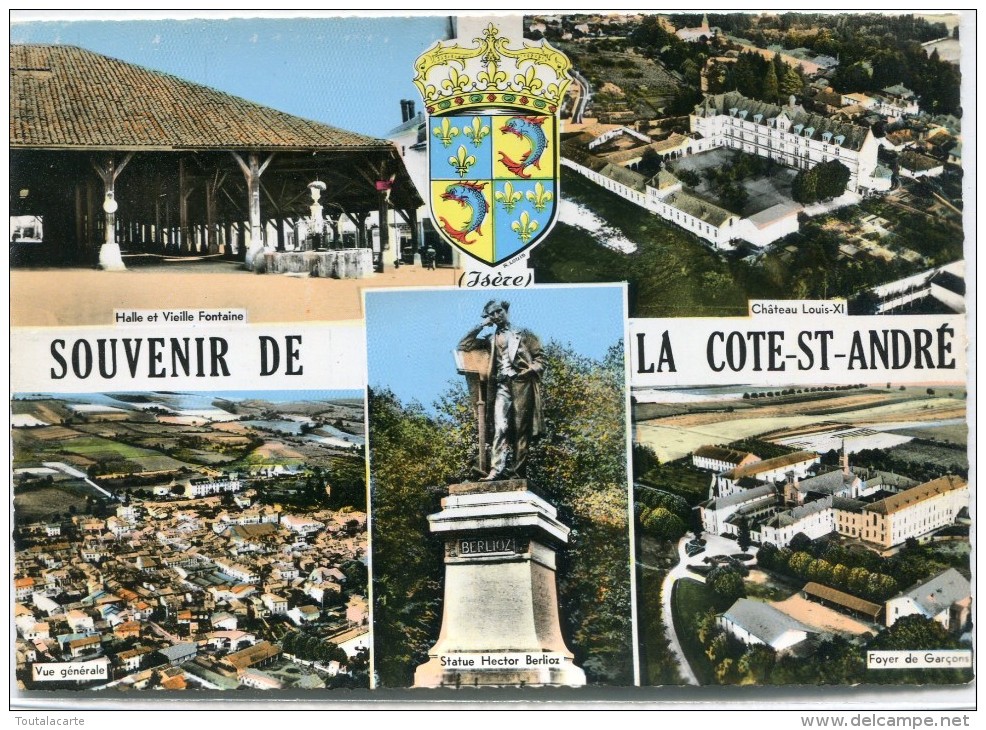 CPSM 38 SOUVENIR DE LA COTE SAINT ANDRE MULTI VUES   Grand Format 15 X 10,5 - La Côte-Saint-André