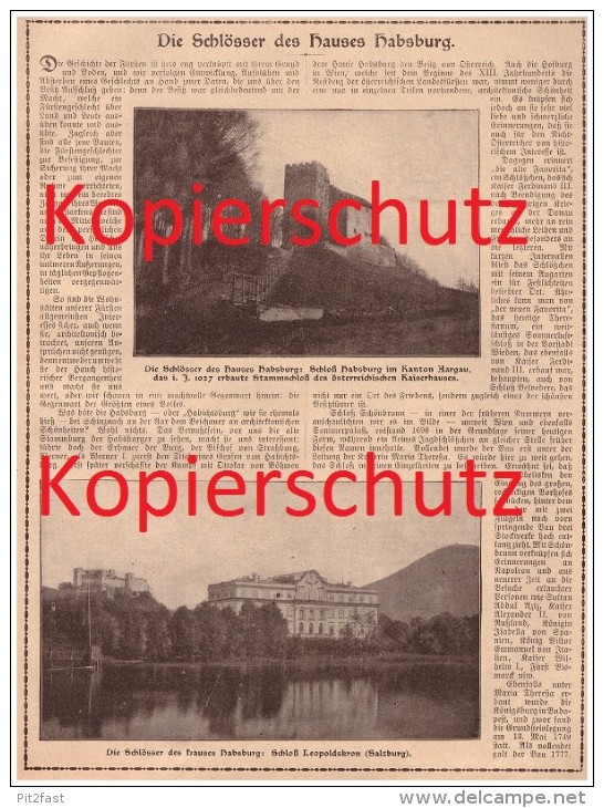 Original Zeitungsbericht - 1908 -  Die Schlösser Des Hauses Habsburg , Laxenburg ,  Aargau , Salzburg !!! - Laxenburg