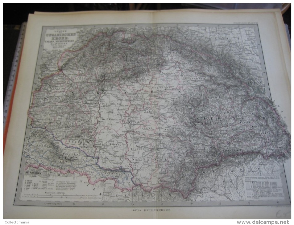 1877 JUSTUS PERTHES - 20 maps EUROPE ITALY IRELAND GERMANY FRANCE SCHWEIZ - Adolf STIELER Gotha approx. 48X38cm