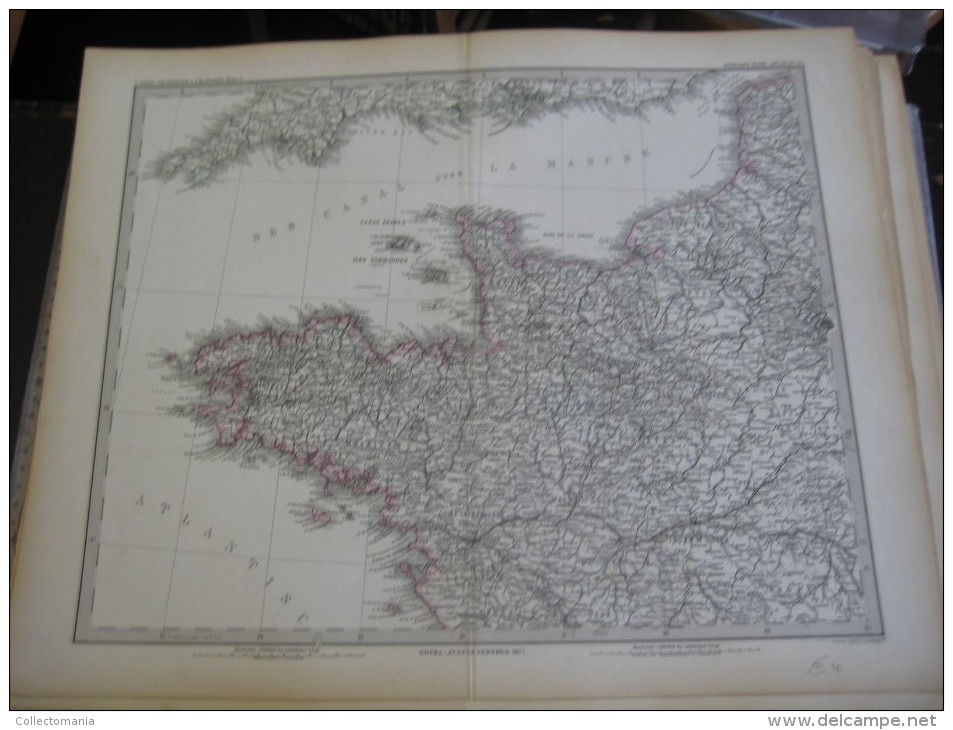 1877 JUSTUS PERTHES - 20 maps EUROPE ITALY IRELAND GERMANY FRANCE SCHWEIZ - Adolf STIELER Gotha approx. 48X38cm