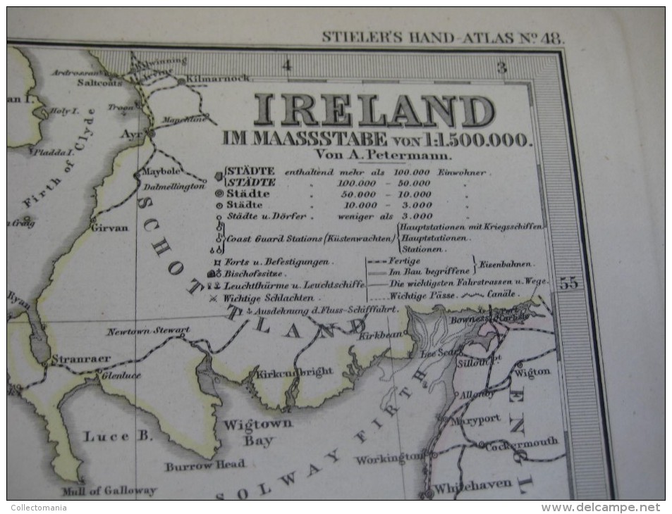 1877 JUSTUS PERTHES - 20 maps EUROPE ITALY IRELAND GERMANY FRANCE SCHWEIZ - Adolf STIELER Gotha approx. 48X38cm