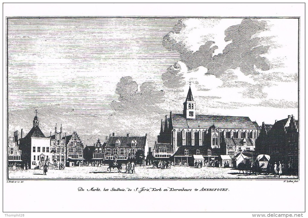 AMERSFOORT - Marktpein - De Markt, Het Stadhuis, De S.Joris Kerk En Koorenbeurs To Amersfoort - Non Circulé, 2 Scans - Amersfoort