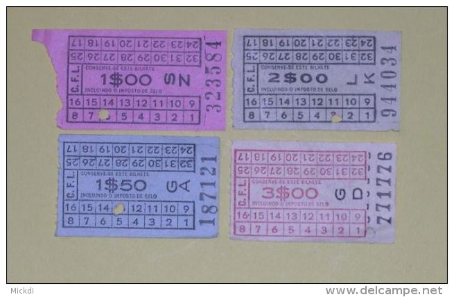 CHEMINS DE FER BUS LISBONNE PORTUGAL - CFL - TICKET ANNEES 1960-BILHETE DE AUTOCARRO COMPANHIA CARRIS DE FERRO DE LISBOA - Europe