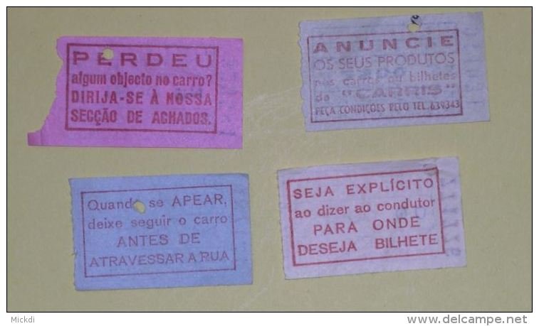 CHEMINS DE FER BUS LISBONNE PORTUGAL - CFL - TICKET ANNEES 1960-BILHETE DE AUTOCARRO COMPANHIA CARRIS DE FERRO DE LISBOA - Europe