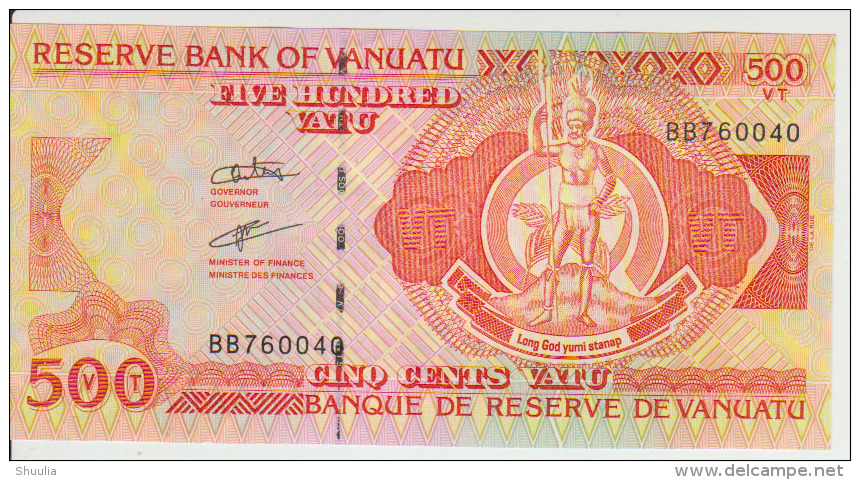 Vanuatu 500 Vatu ND Pick 5 Serial BB UNC - Vanuatu