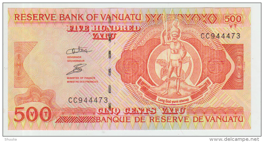 Vanuatu 500 Vatu ND Pick 5 Serial CC UNC - Vanuatu