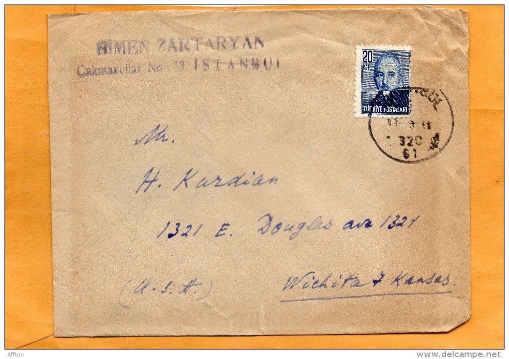 Turkey Old Cover Mailed To USA - Covers & Documents