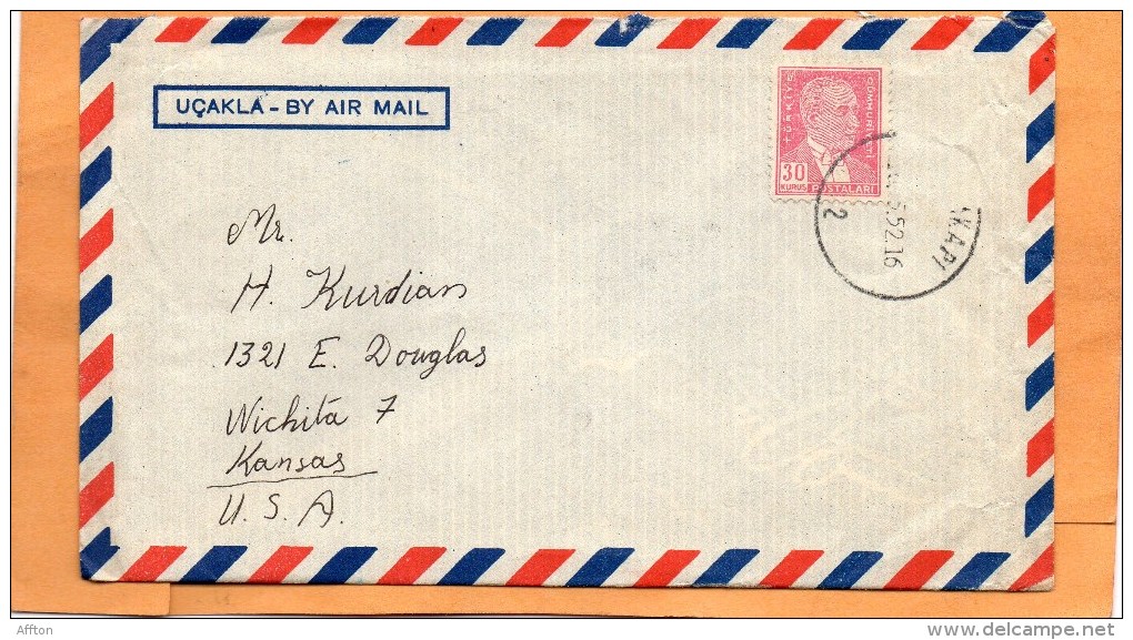 Turkey Old Cover Mailed To USA - Covers & Documents