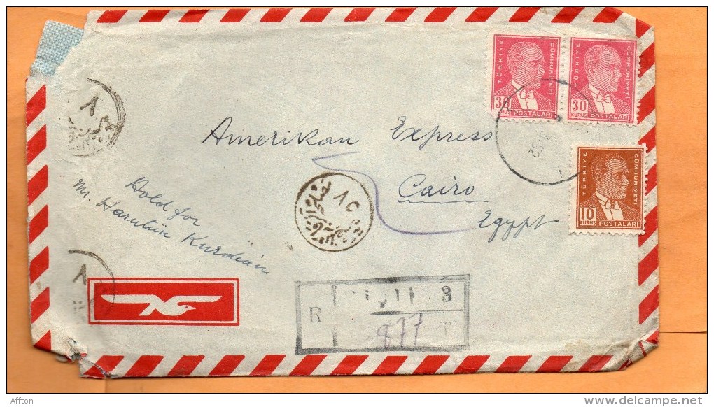 Turkey Old Cover Mailed To Egypt - Covers & Documents