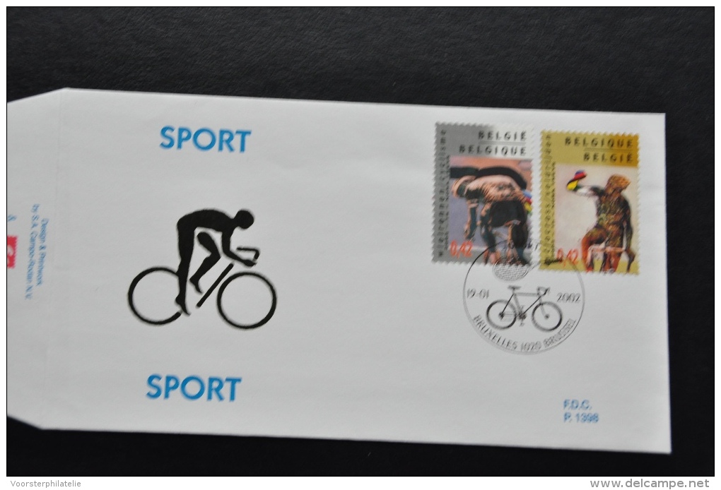 6 ++ BELGIUM FDC 2002 WIELRENNEN CYCLING - 2001-2010