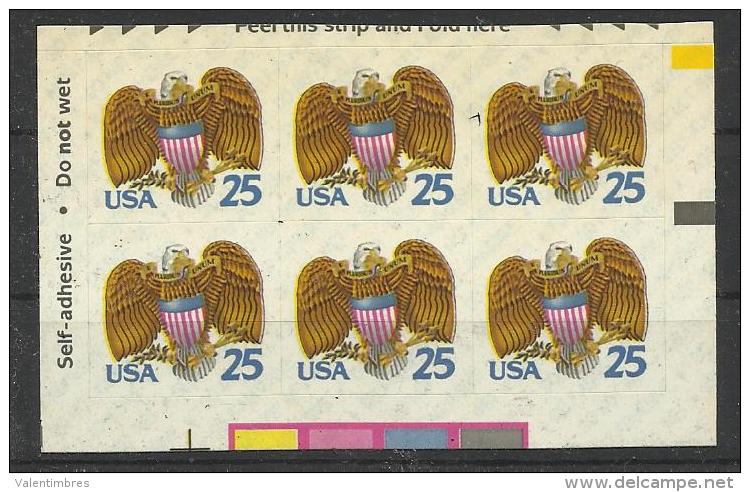 Carnet Booklet Markenheftchen Etats Unis USA 1880 Carnet De 6 Timbres Aigle Eagle Adler Aguila - 1981-...