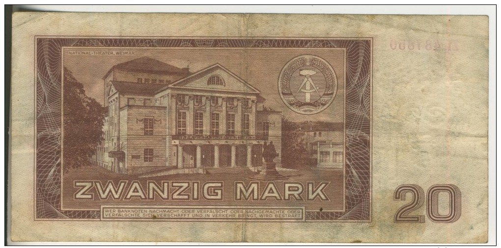 DDR - Ausgabe Der Deutschen Notenbank 1964 Zwanzig Deutsche Mark (44253) - 20 Deutsche Mark