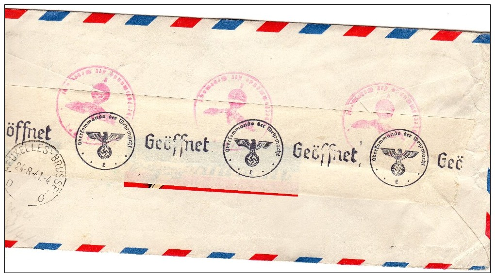 1941 VAN US NAAR BELGIE - Covers & Documents