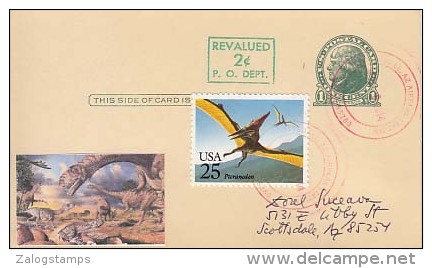 USA Airmail Postcard, Dinosaurs,    (Z-9632) - Fossili