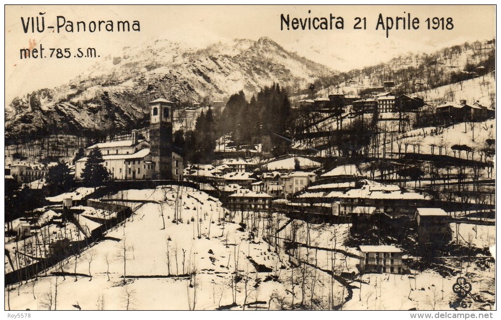PIEMONTE-TORINO-VEDUTA PANORAMA VIU´ RICOPERTO NEVICATA 1918 - Other & Unclassified