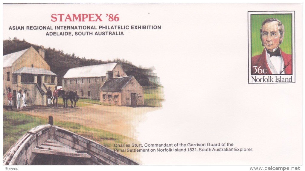 Norfolk Island,1986 Stampex 86, Pre Stamped Envelope 018  Mint - Norfolk Island