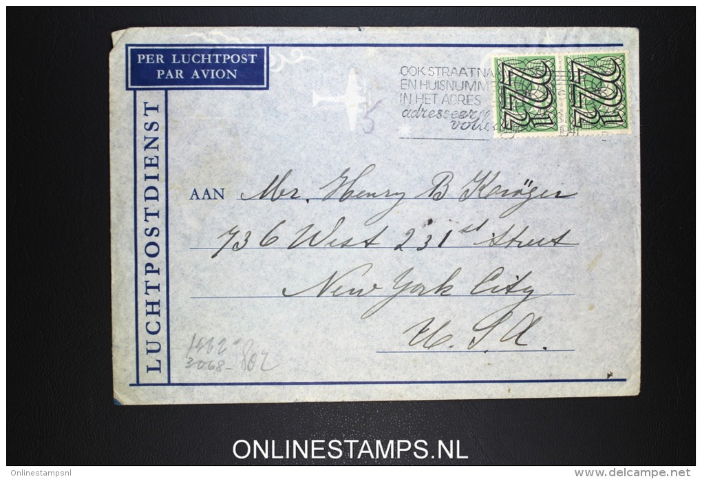 Netherlands: Airmail Cover Naarden Via Lisboa  To USA  NVPH 363 Strip X 2 Censored - Brieven En Documenten