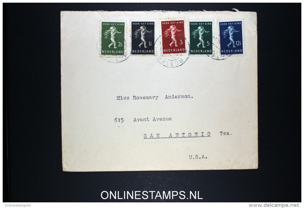 Netherlands: Airmail Cover Rotterdam - San Antonio USA To SS Blommersdyk 1939 NVPH 327-331 - Brieven En Documenten