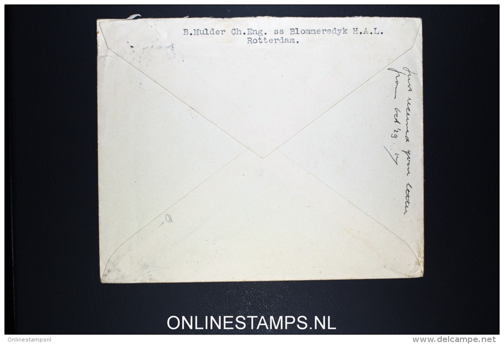 Netherlands: Airmail Cover Rotterdam - San Antonio USA To SS Blommersdyk 1939 NVPH 327-331 - Brieven En Documenten