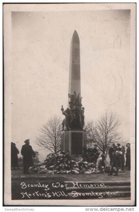 RP PC: The War Memorial, Bromley, Kent Used 1922 To Usa 11/2d Stamp - Sonstige & Ohne Zuordnung