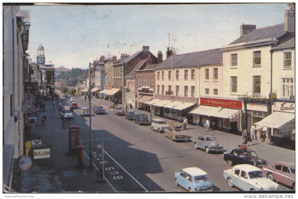 Postcard Bridport Dorset Cars And Shops East Street With Woolworth Store - Other & Unclassified