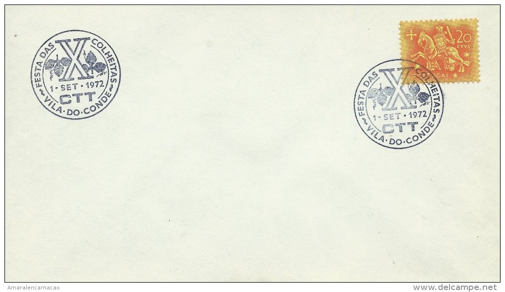 TIMBRES - STAMPS - MARCOPHILIE - PORTUGAL - CACHET DE X FÊTE DE CULTURE DE RAISINS - VILA DO CONDE - 01-09-1972 - Postal Logo & Postmarks