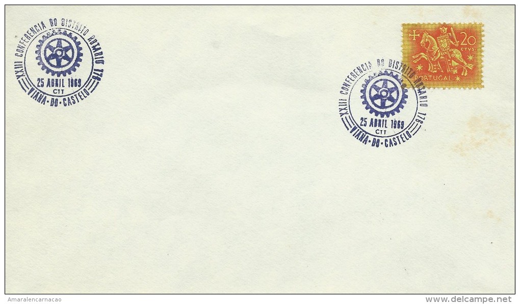 TIMBRESW - STAMPS - MARCOPHILIE - PORTUGAL - CACHET DE XXIII CONFÉRENCE DE DISTRICT ROTARY 176 - VIANA DO CASTELO - Postal Logo & Postmarks