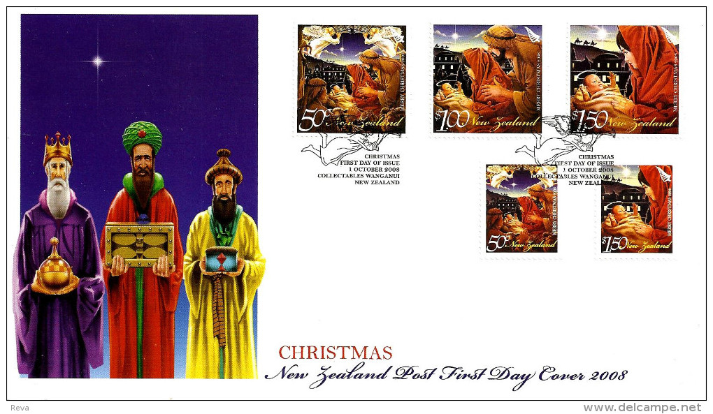 NEW ZEALAND FDC CHRISTMAS WOMAN CHILD SET OF 5 STAMPS  DATED 01-10-2008 CTO SG? READ DESCRIPTION !! - Other & Unclassified