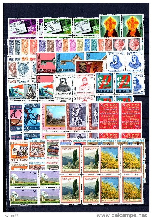 2ENG12 - REPUBBLICA 1968 , L´ Annata Di 42 Valori Compresi Ordinari IN QUARTINA  ***  MNH - Full Years