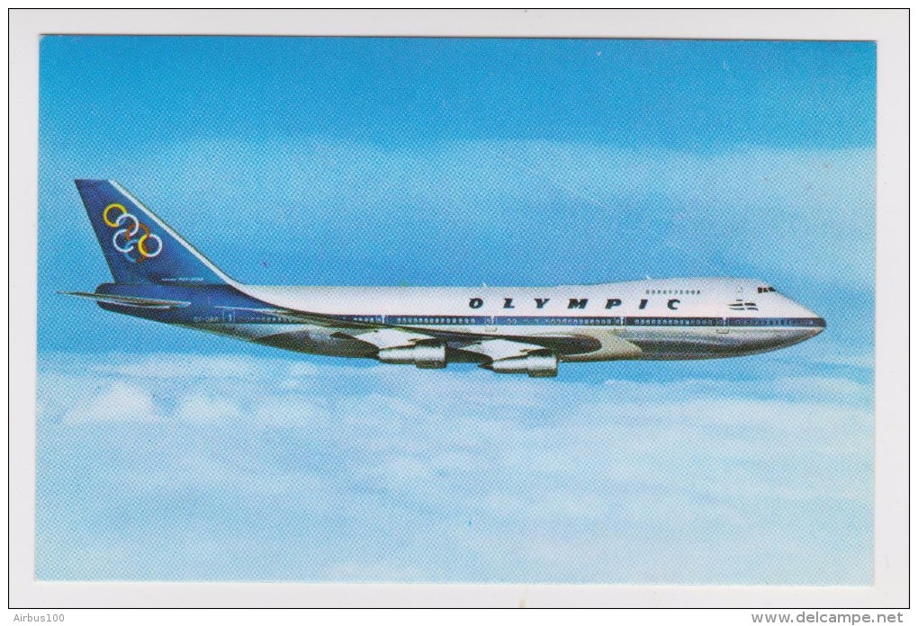 OLYMPIC AIRWAYS BOEING 747 200 B JUMBO JET - NON CIRCULÉE - 2 Scans - - 1946-....: Moderne