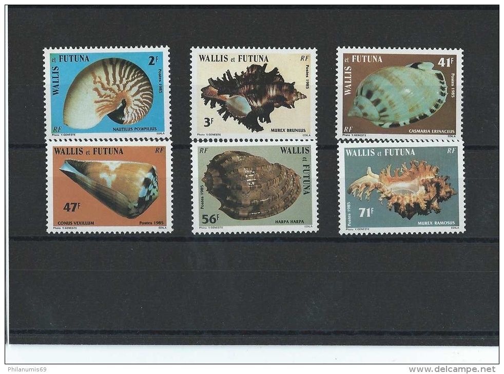 WALLIS ET FUTUNA 1985 - YT N° 323/328 NEUF SANS CHARNIERE ** (MNH) GOMME D'ORIGINE LUXE - Neufs