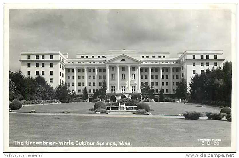 237115-West Virginia, White Sulphur Springs, RPPC, The Greenbrier, Cummins Photo No 3-D-88 - Sonstige & Ohne Zuordnung