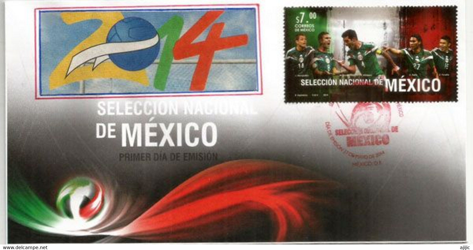 FIFA WORLD CUP BRASIL. Selection Nationale Du Mexique (Marquez,Peralta,Hernandez,Layùn) FDC Année 2014. - Covers & Documents