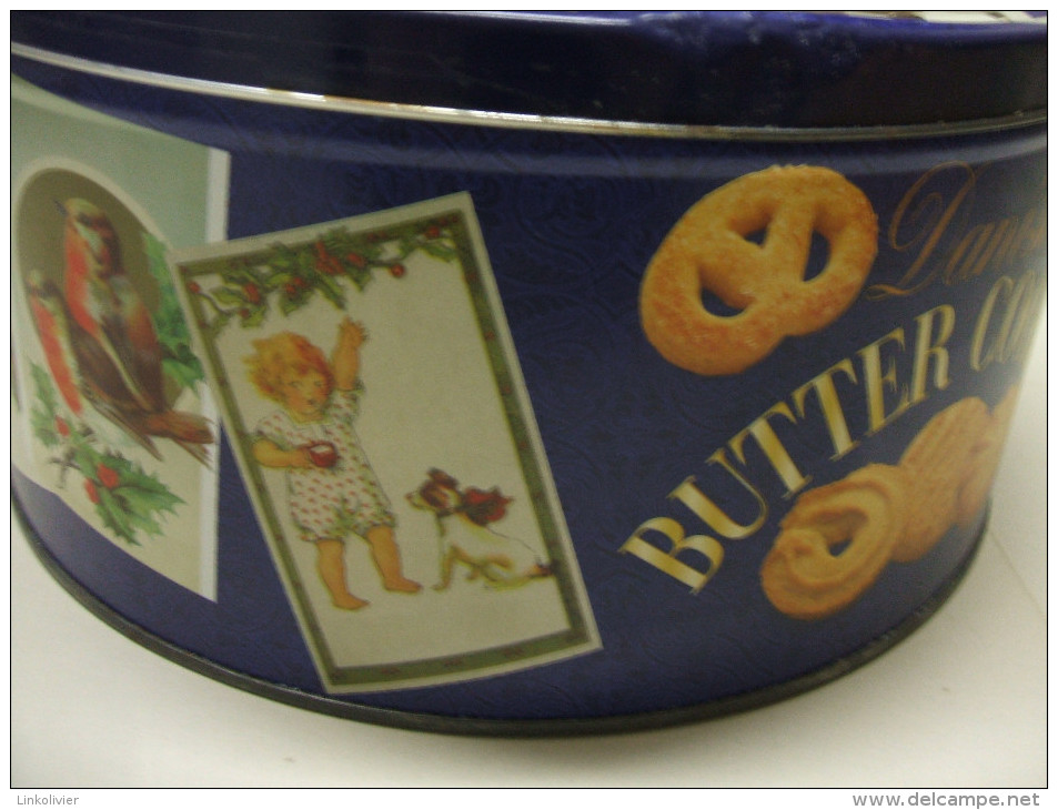 BOITE Biscuits En METAL  - Motif CARTES ANCIENNES De NOEL - Scatole