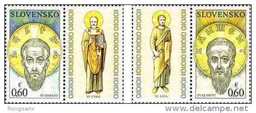 2010 SLOVAKIA Seven Saints (St.Gorazd,St.Clement). 2v X0.60+labels - Ungebraucht