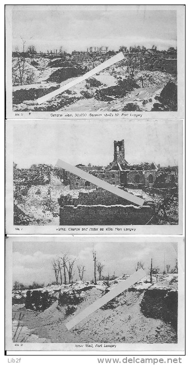 Longwy La Ville Fortifiée Détruite Par 30000 Obus Allemands 7 Cartes Américaines 1914-1918 14-18  Ww1 Wk1 - War, Military