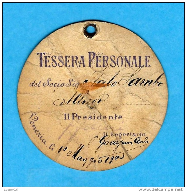 PERSONALE MEMBERS CARD Della SOCIETA DI Sporte NAUTICI * * QUERINI Firmato Dal Presidente Piero FOSCARI Nel 1903 - Other & Unclassified