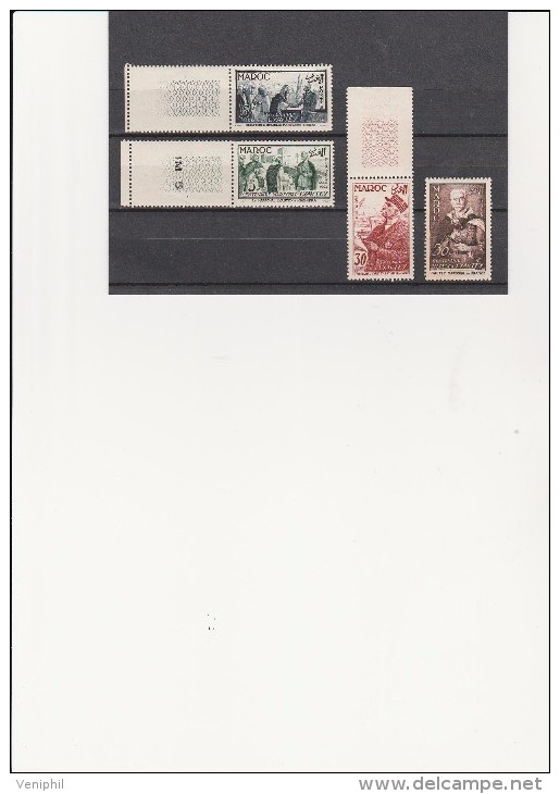 MAROC - N° 335 A 338  NEUF X ANNEE 1954 - COTE : 12 € - Nuevos