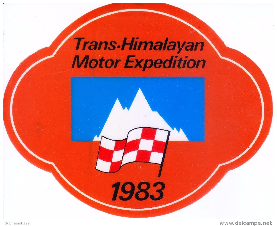 LABEL / STICKER - TRANS HIMALAYAN MOTOR EXPEDITION 1983 - Stickers