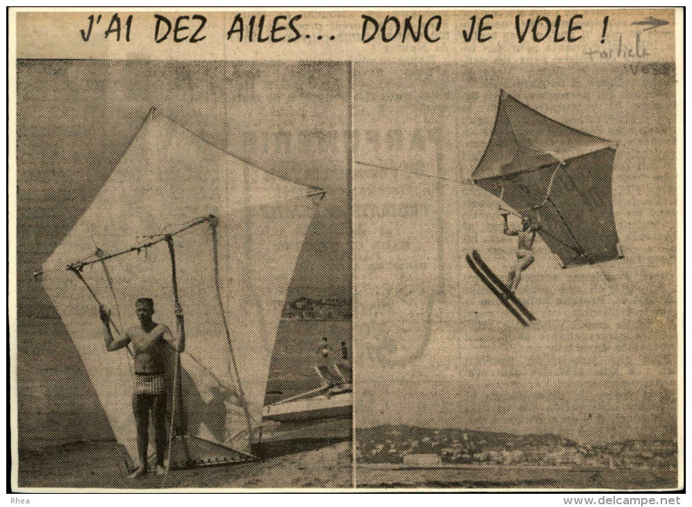 SPORTS NAUTIQUES - Invention Nautique - Article Tiré D'une Revue De 1959 - Kite Surf - Non Classés