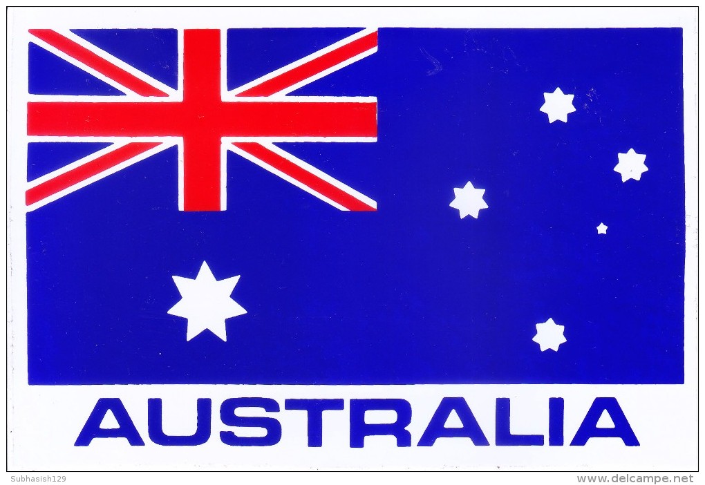 LABEL / STICKER - NATIONAL FLAG OF AUSTRALIA - AUSTRALIA TOURISM, VISIT AUSTRALIA - Pegatinas