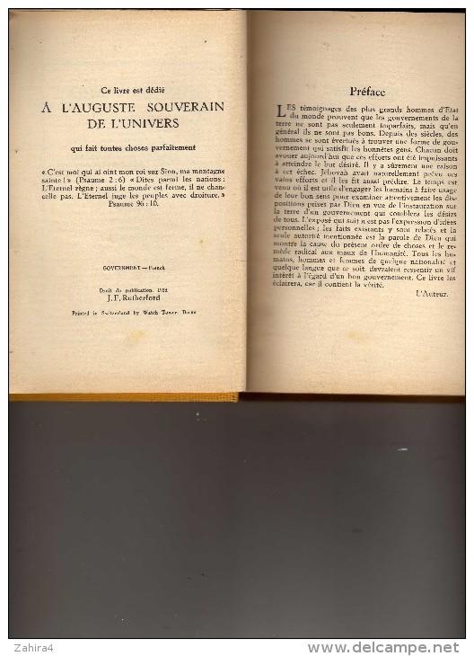 Témoins De Jéhovah-Les étudiant De La Bible-Gouvernement-J.F. Rutherford-preuve Incontestable Que Les Peupes De La Terre - Religion