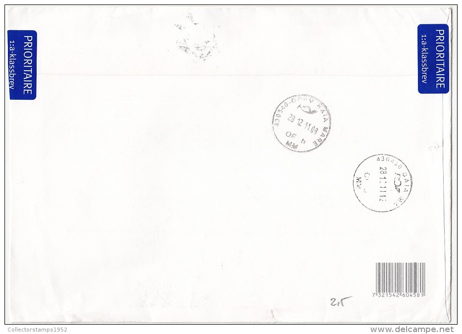 1371FM- PLANE, STAMP ON COVER, 2011, SWEDEN - Covers & Documents