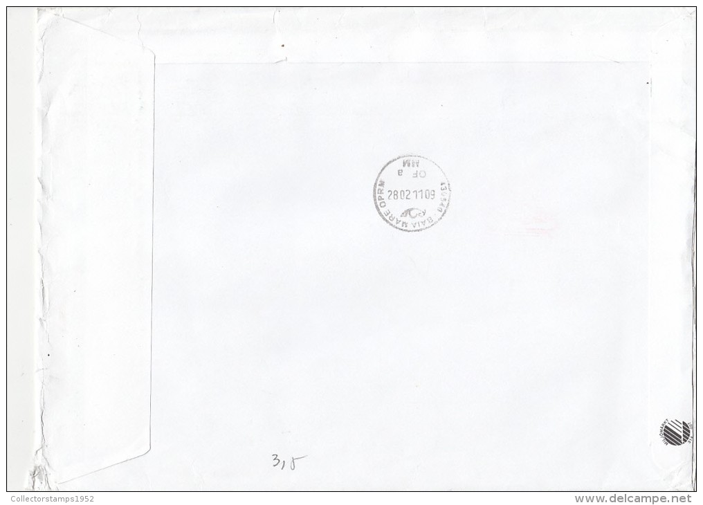 1373FM- CLOVER, FORTRESS, BIRDS, PERSONALITIES, PUPPETS, STAMP ON COVER, 2011, SWEDEN - Cartas & Documentos