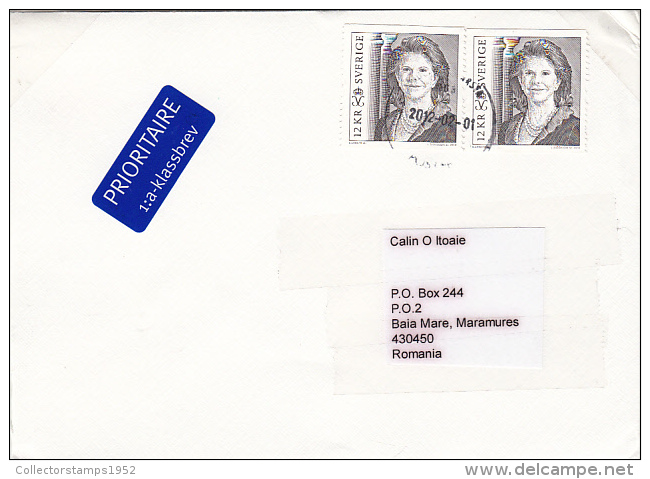 14651- QUEEN SILVIA, STAMP ON COVER, 2012, SWEDEN - Storia Postale