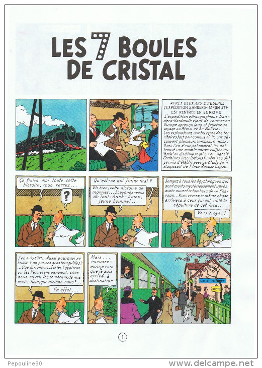 LES AVENTURES DE TINTIN ET LES 7 BOULES DE CRISTAL // CASTERMAN - 1975 - - Tintin